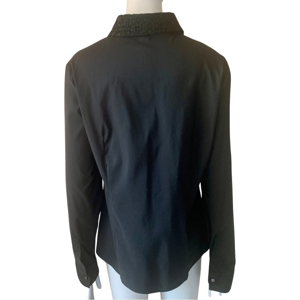 HUGO BOSS “Boresa” Blouse Stretch Poplin Lace Collar - Picture 9 of 16